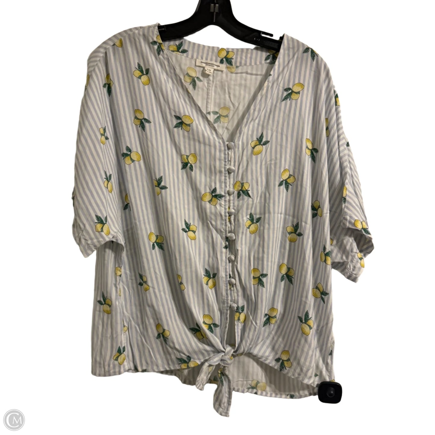 Top Short Sleeve By Beachlunchlounge In Striped Pattern, Size: L