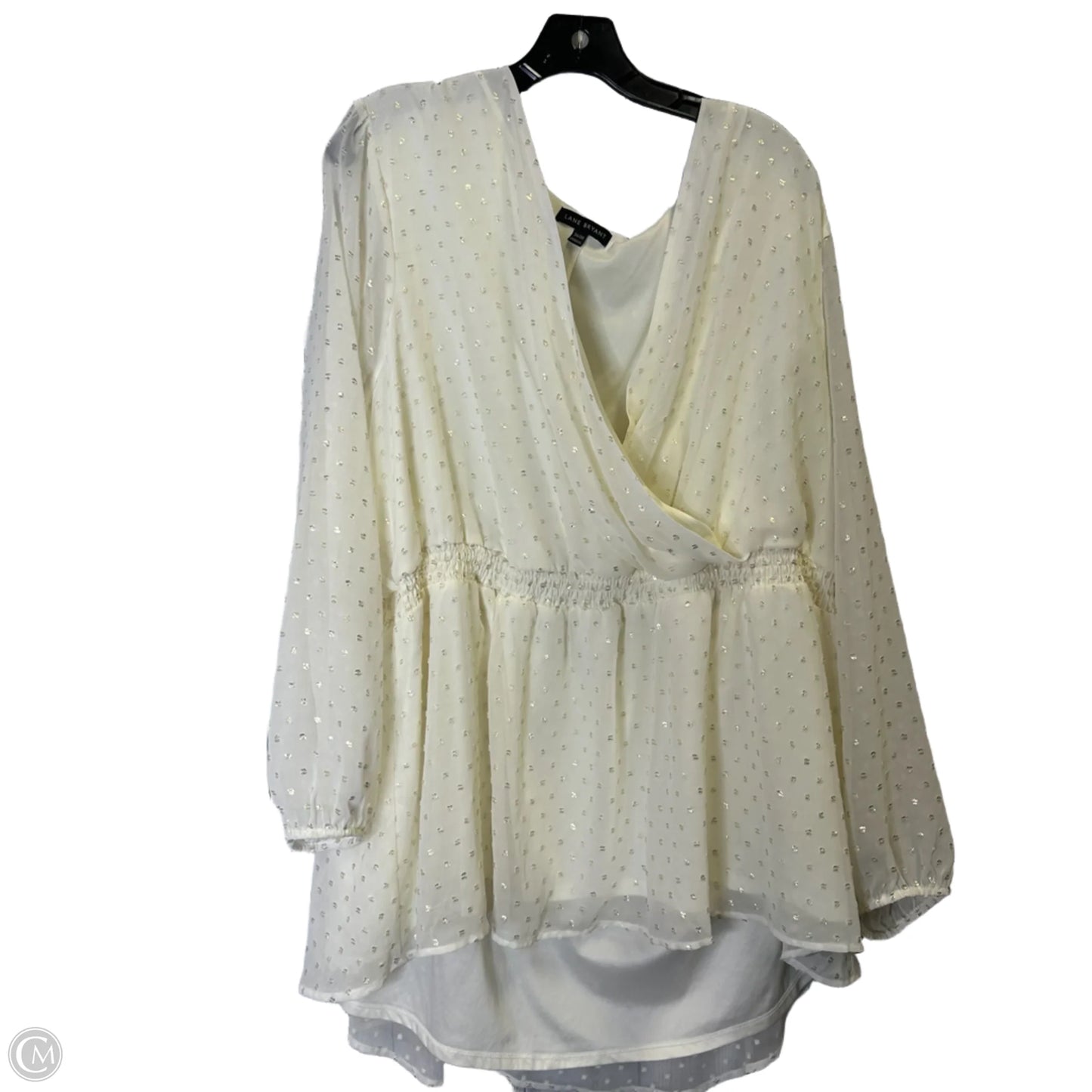 Top Long Sleeve By Lane Bryant In Cream, Size: 26