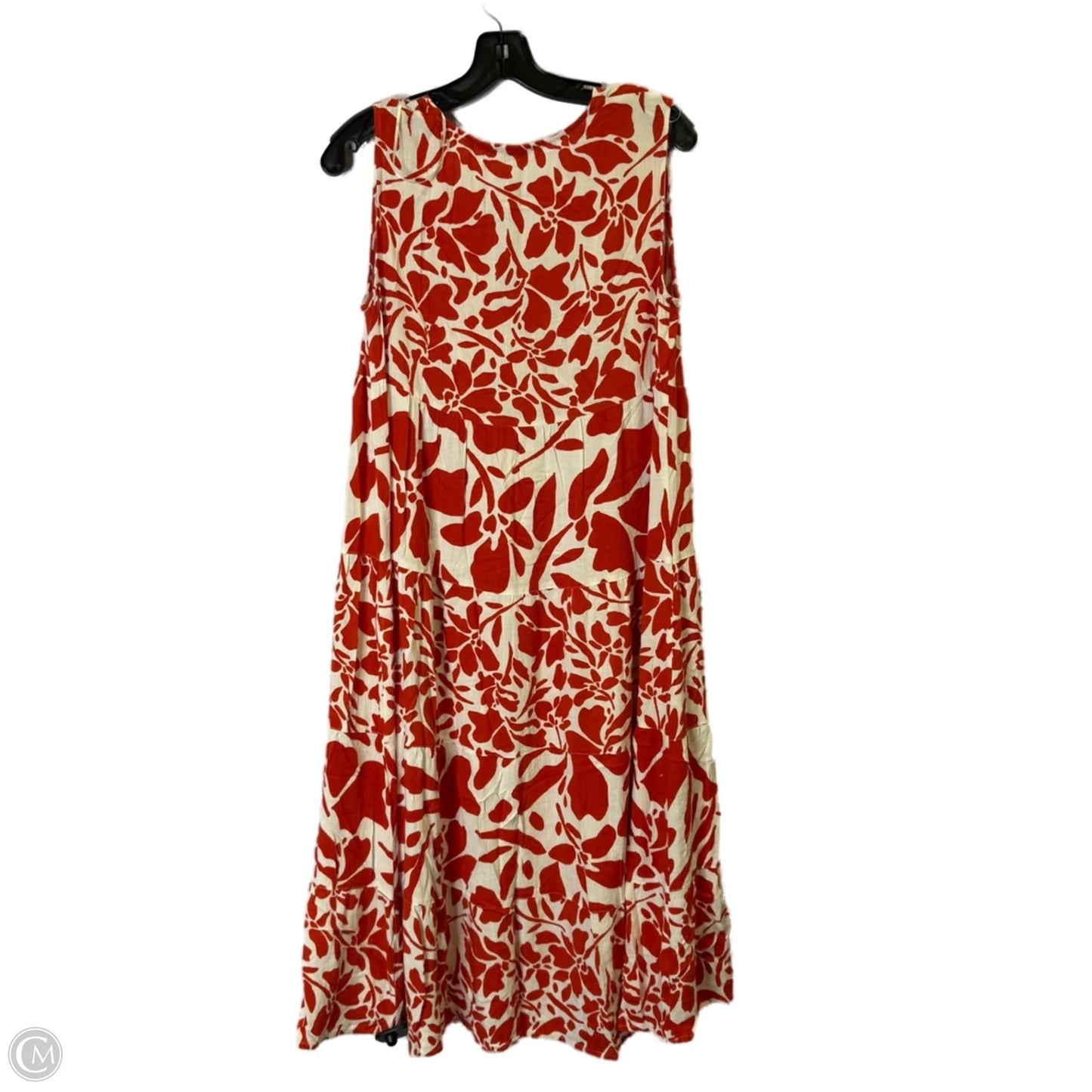 Dress Casual Midi By Clothes Mentor In Orange, Size: 14