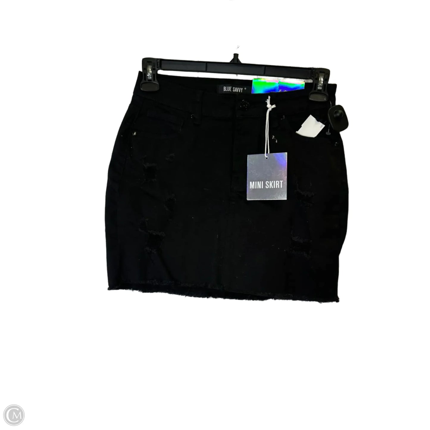 Skirt Mini & Short By Clothes Mentor In Black Denim, Size: Xl