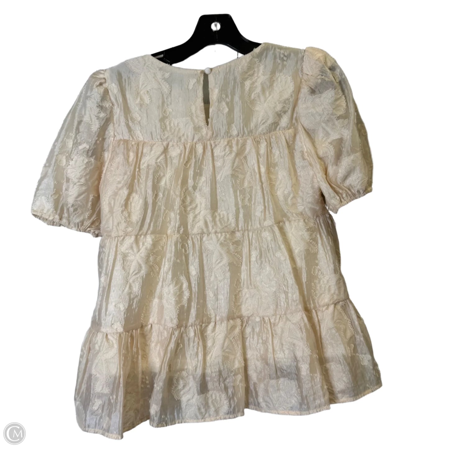Top Short Sleeve By Moon River In Cream, Size: Xs