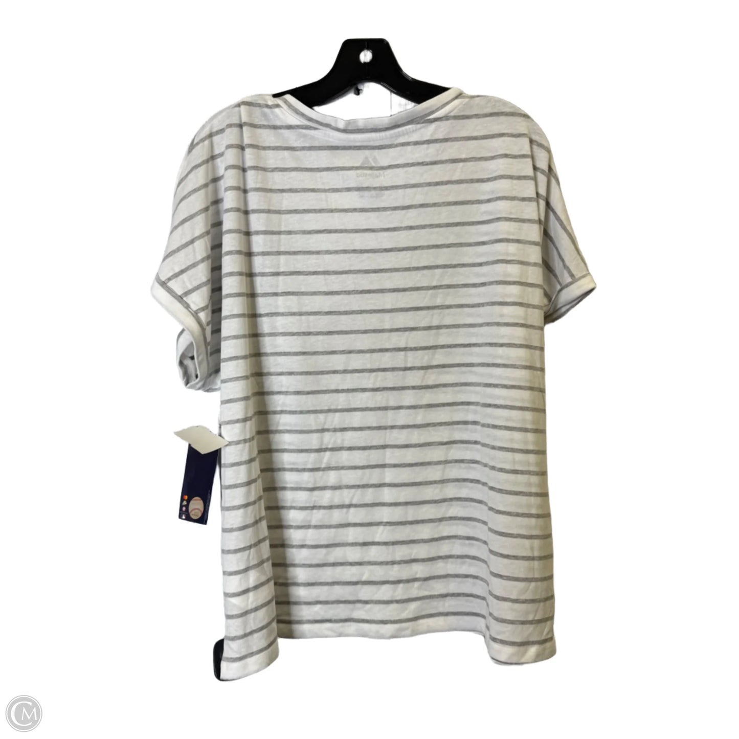 Top Short Sleeve Basic By Majestic In Striped Pattern, Size: 2x