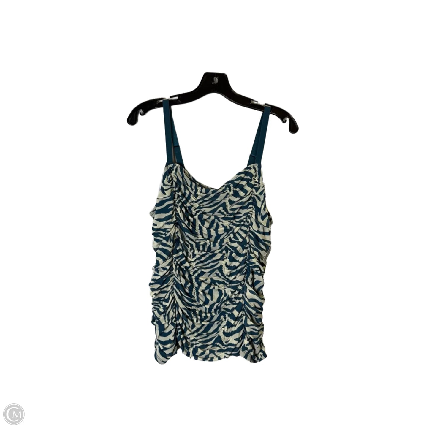 Top Sleeveless By Torrid In Blue & Cream, Size: 12