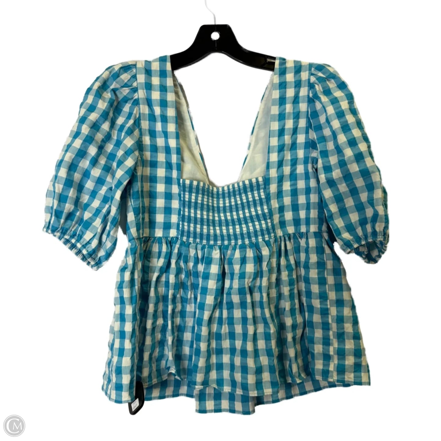 Top Short Sleeve By Lilly Pulitzer In Blue & White, Size: 8