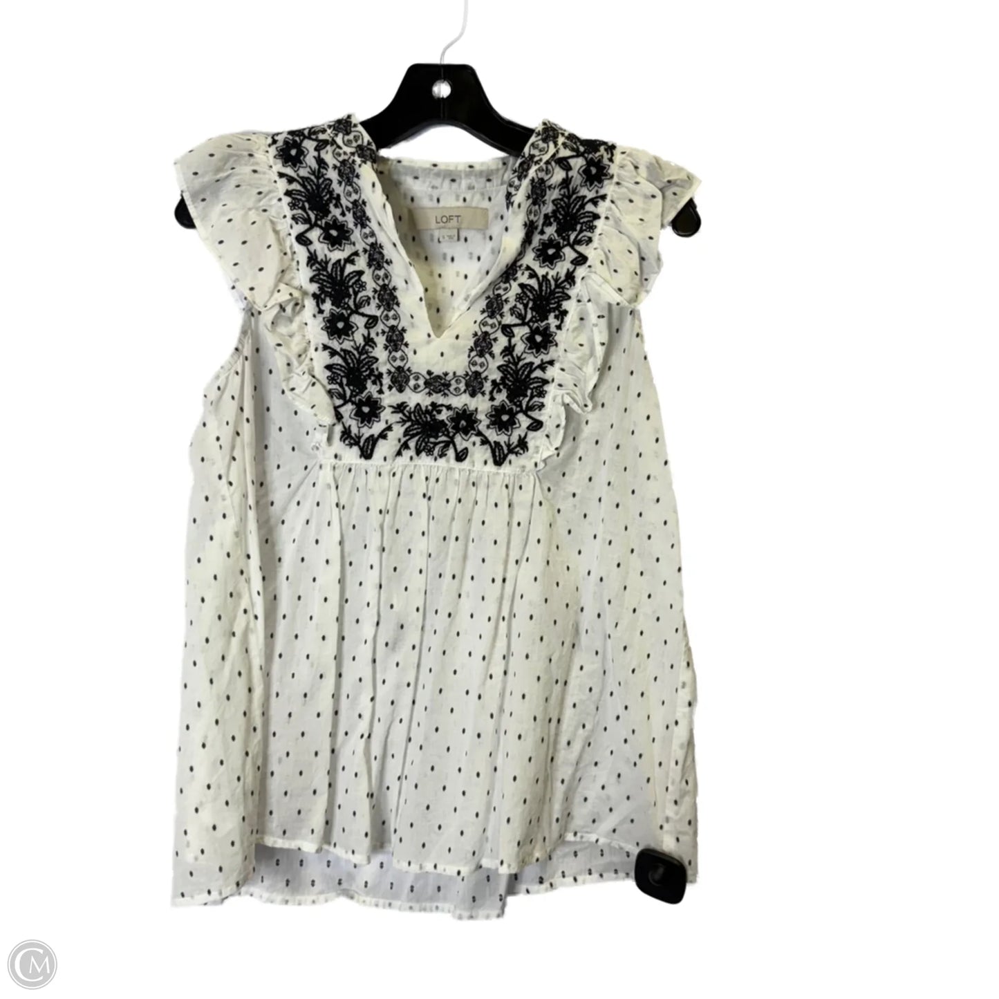 Top Sleeveless By Loft In White, Size: S