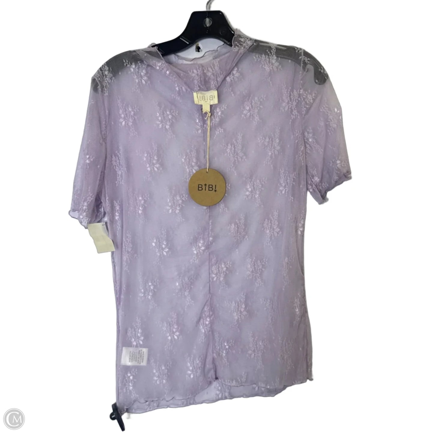 Top Short Sleeve By Bibi In Purple, Size: Xl