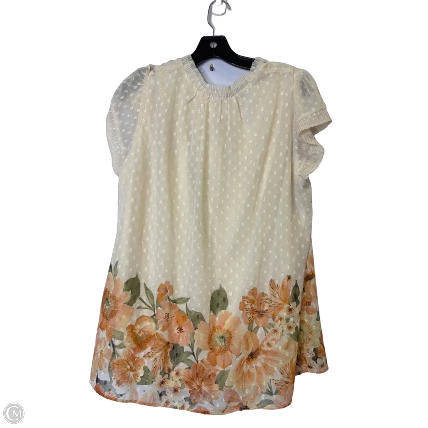 Blouse Sleeveless By Dr2 In Cream, Size: Xl