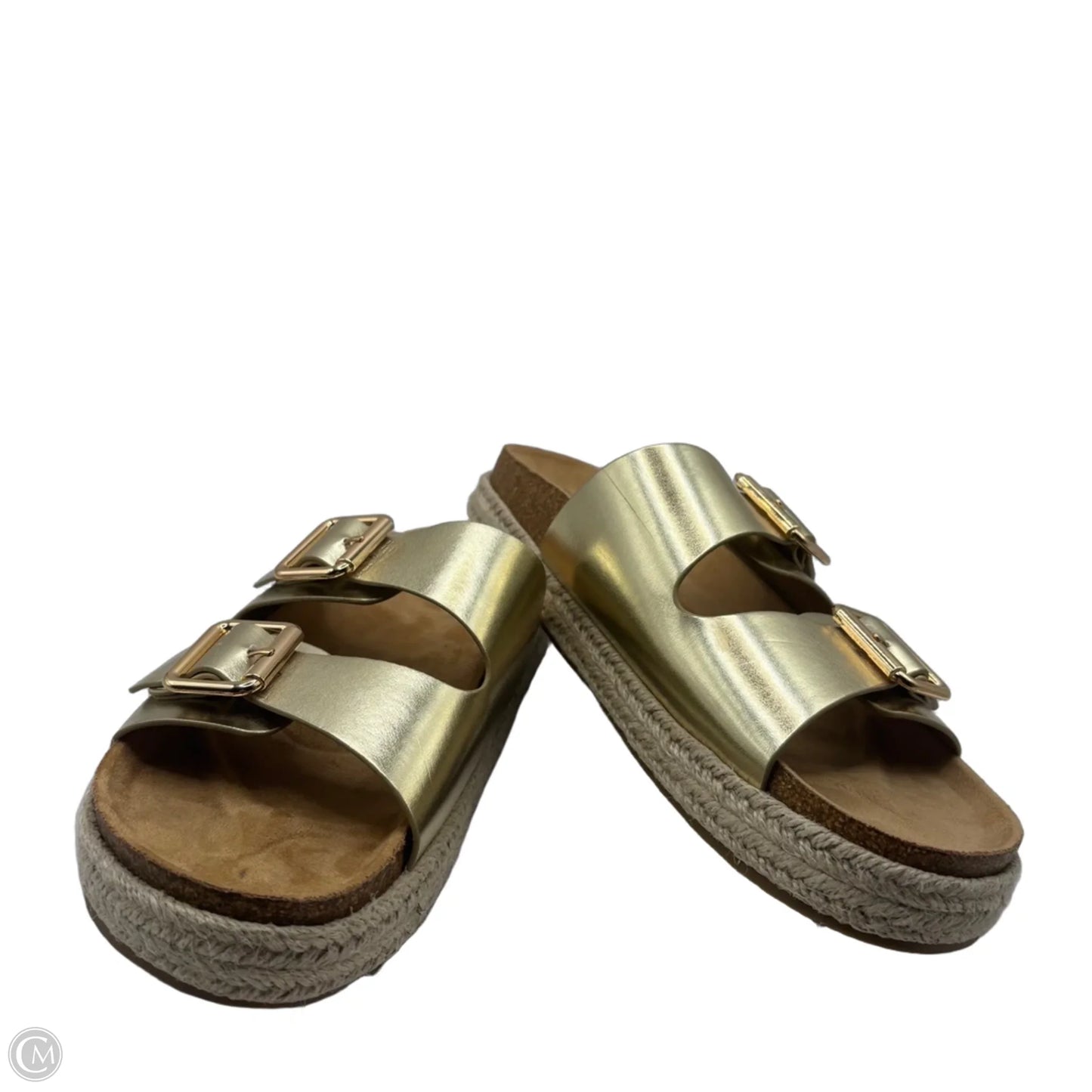 Sandals Flats By Soda In Gold, Size: 10