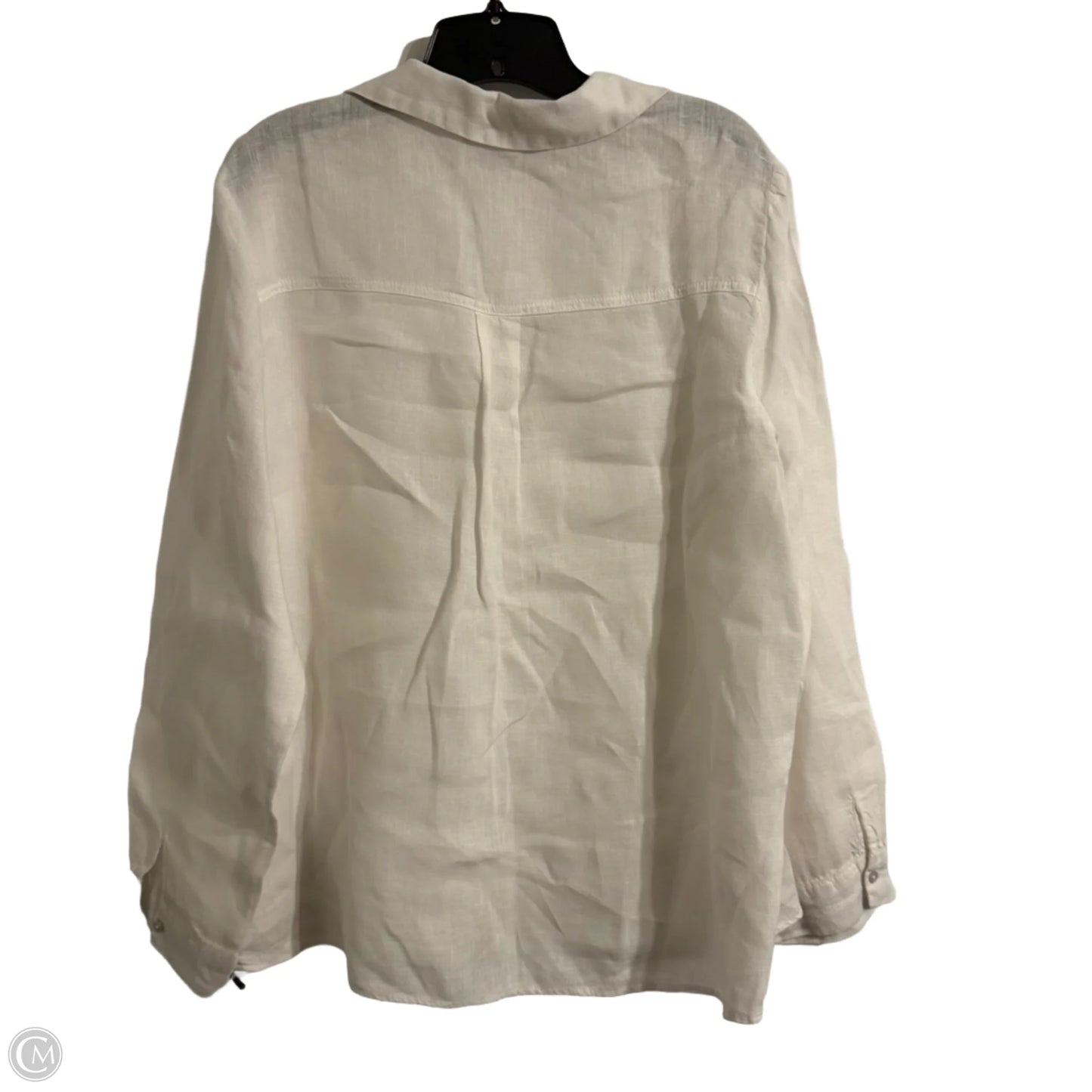 Top Long Sleeve Basic By Zara In White, Size: L