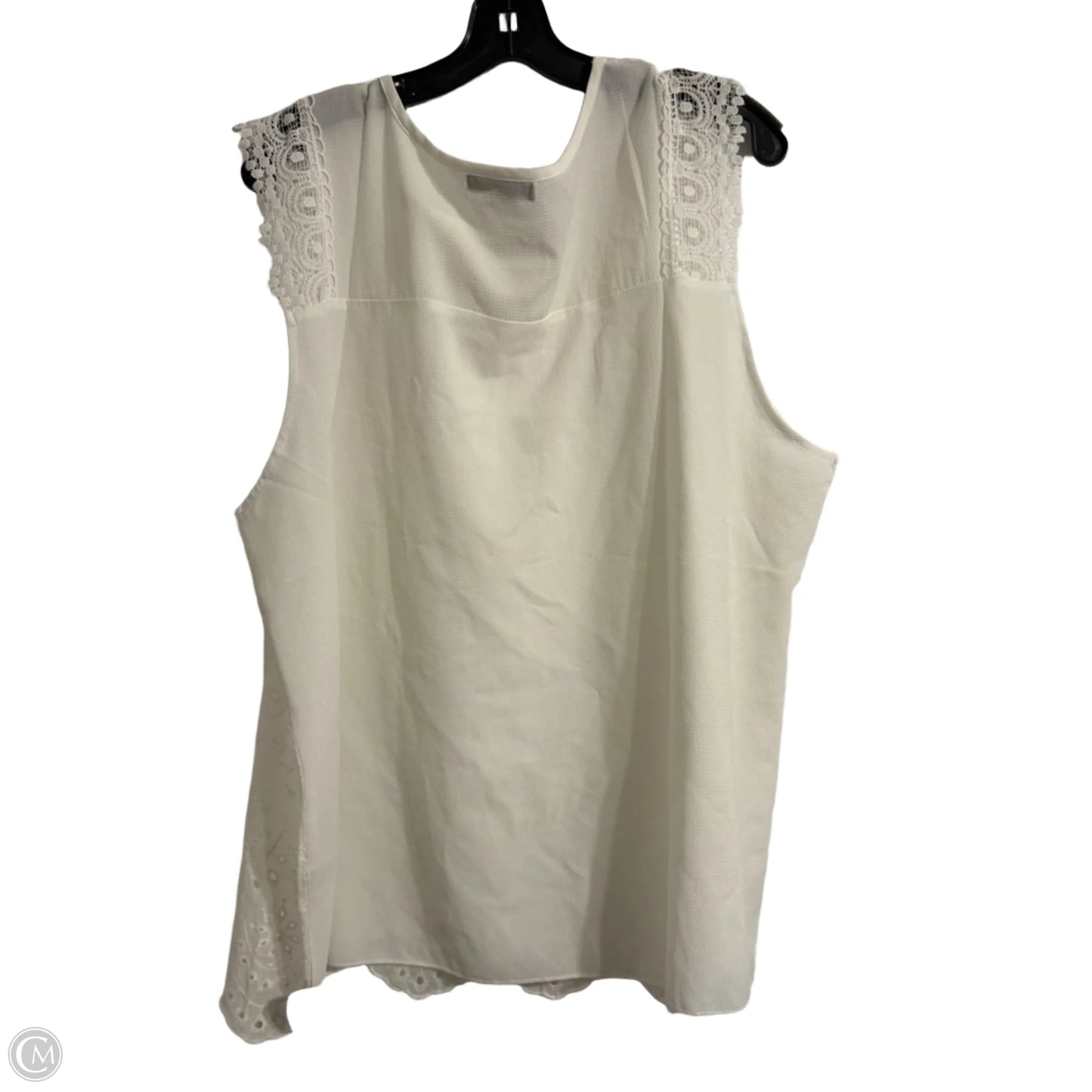 Top Sleeveless By Shein In White, Size: 4x