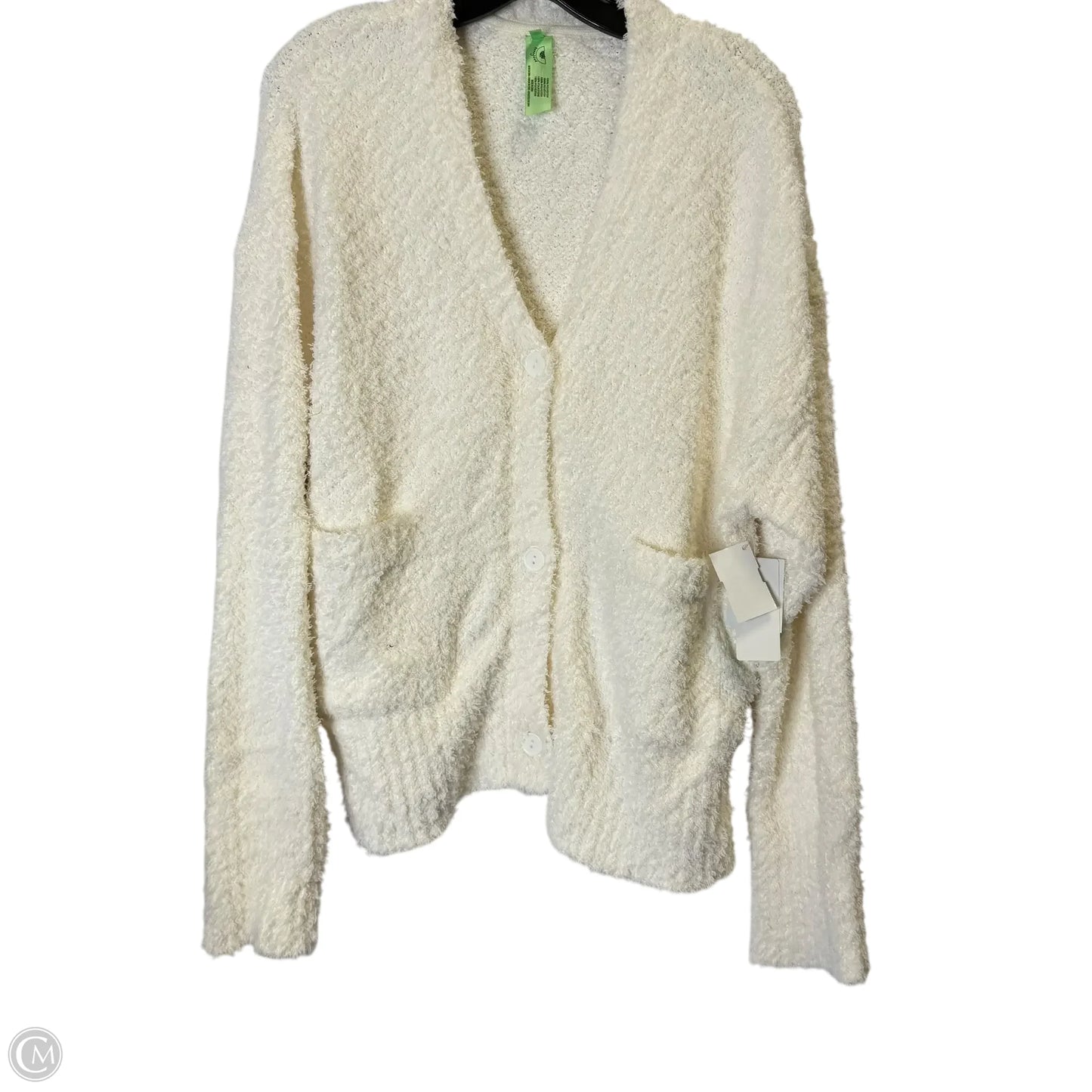 Sweater Cardigan By Clothes Mentor In Cream, Size: L