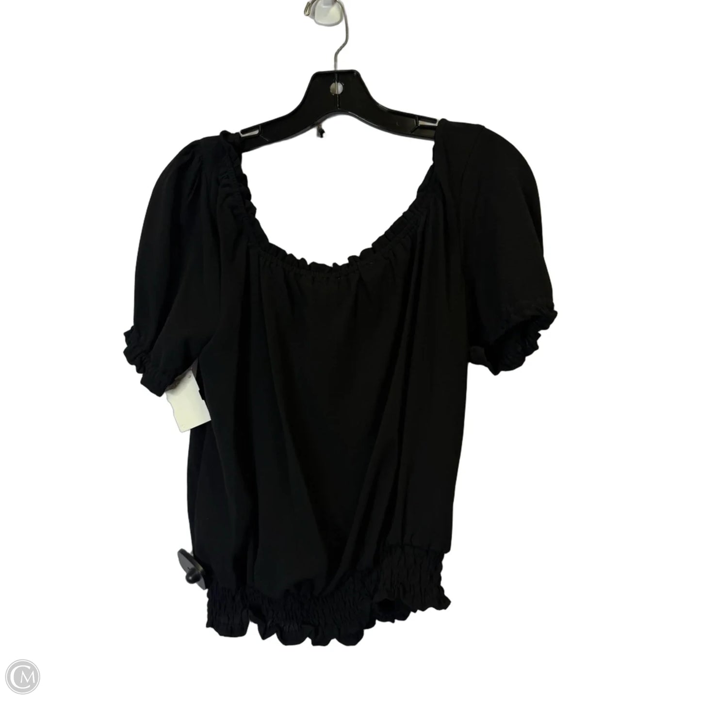 Blouse Short Sleeve By Cmc In Black, Size: M