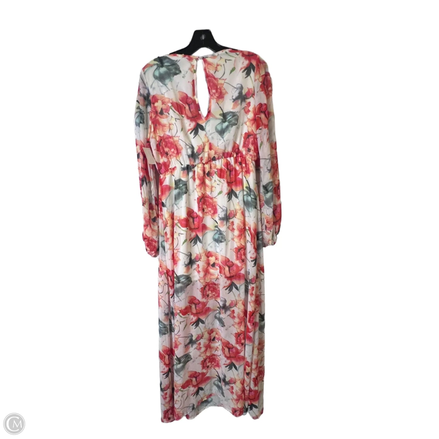Dress Casual Maxi By Peach Love Cream California In Floral Print, Size: M