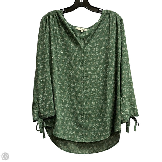 Blouse Long Sleeve By Monday Fun In Green, Size: Xl
