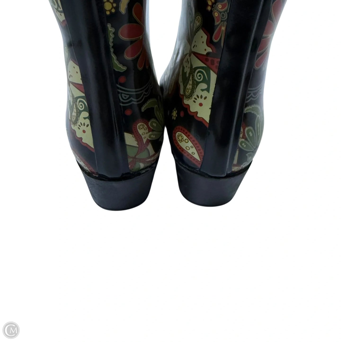 Boots Rain By Clothes Mentor In Floral Print, Size: 8