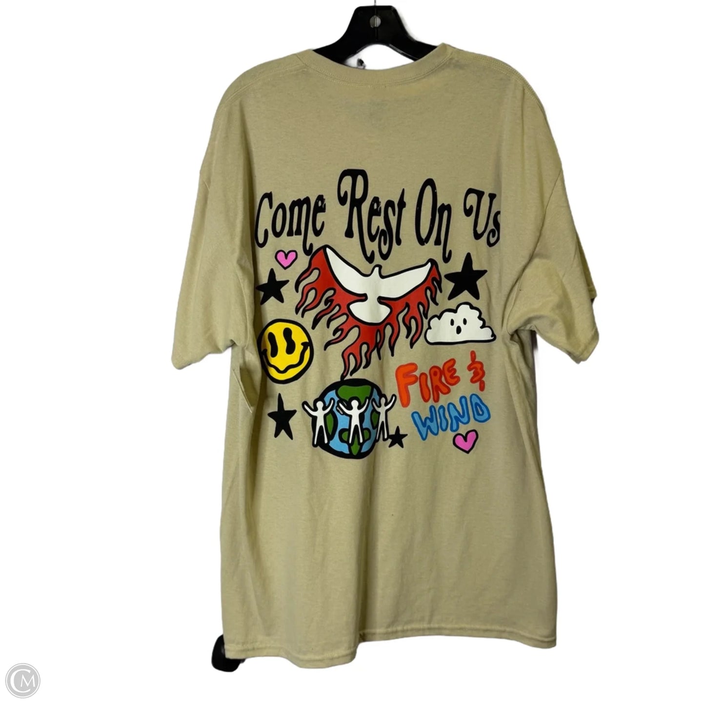 Top Short Sleeve By Gildan In Tan, Size: Xl