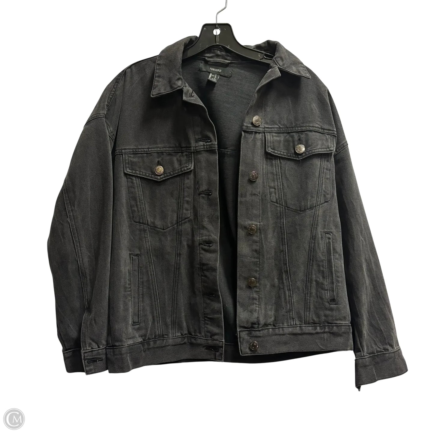 Jacket Denim By Forever 21 In Black, Size: S