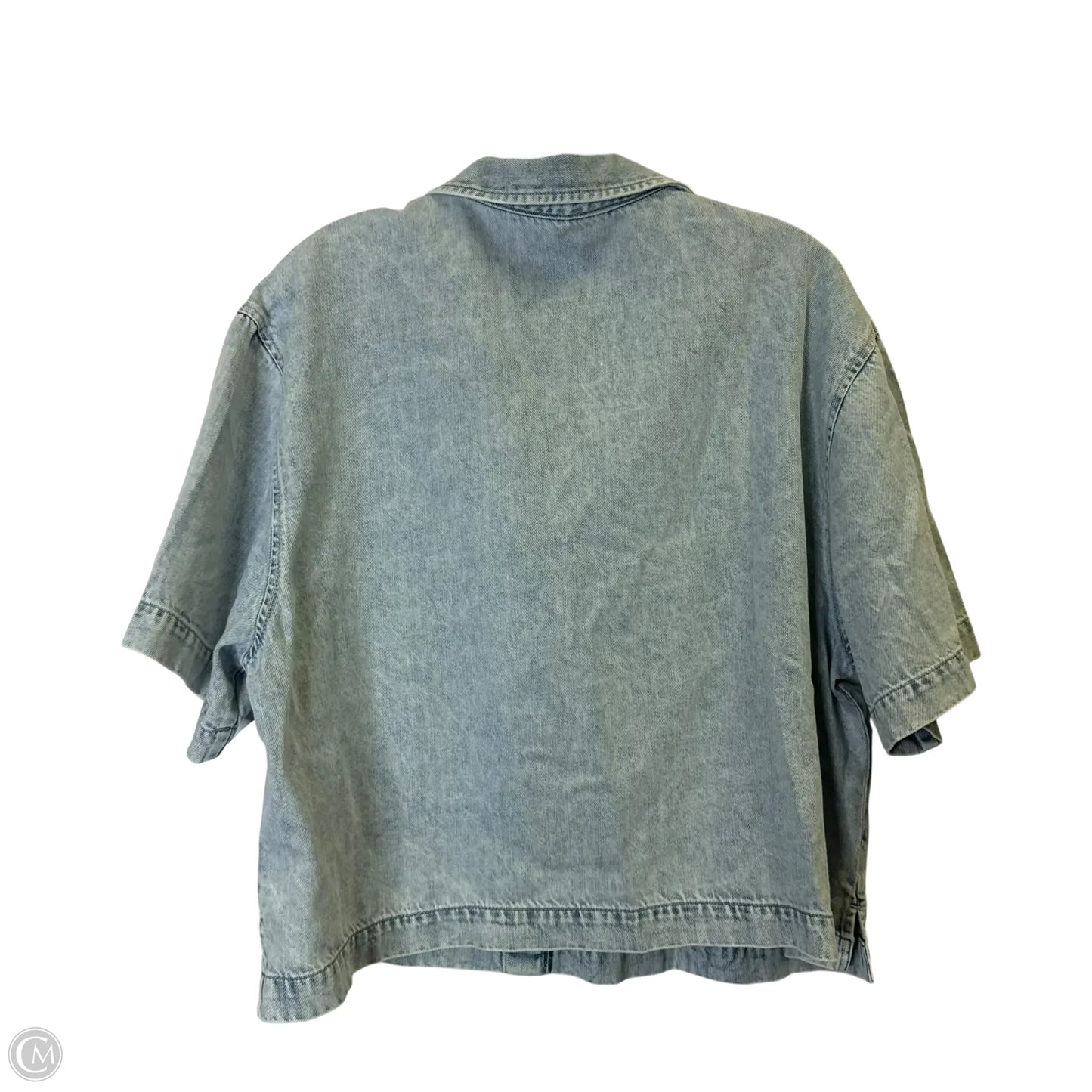 Top Short Sleeve By Gap In Blue Denim, Size: Xl