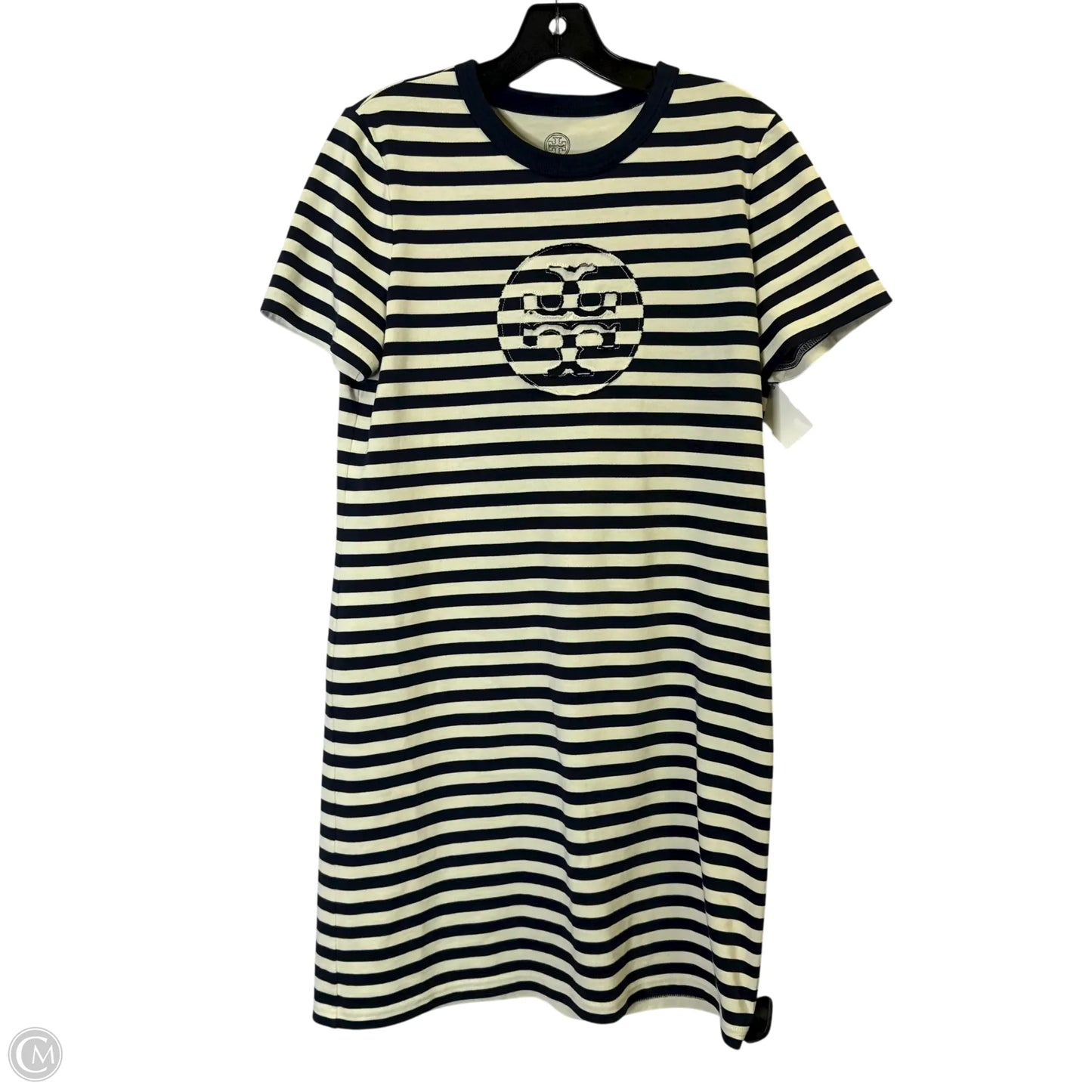 Dress Casual Midi By Cmc In Blue & White, Size: M