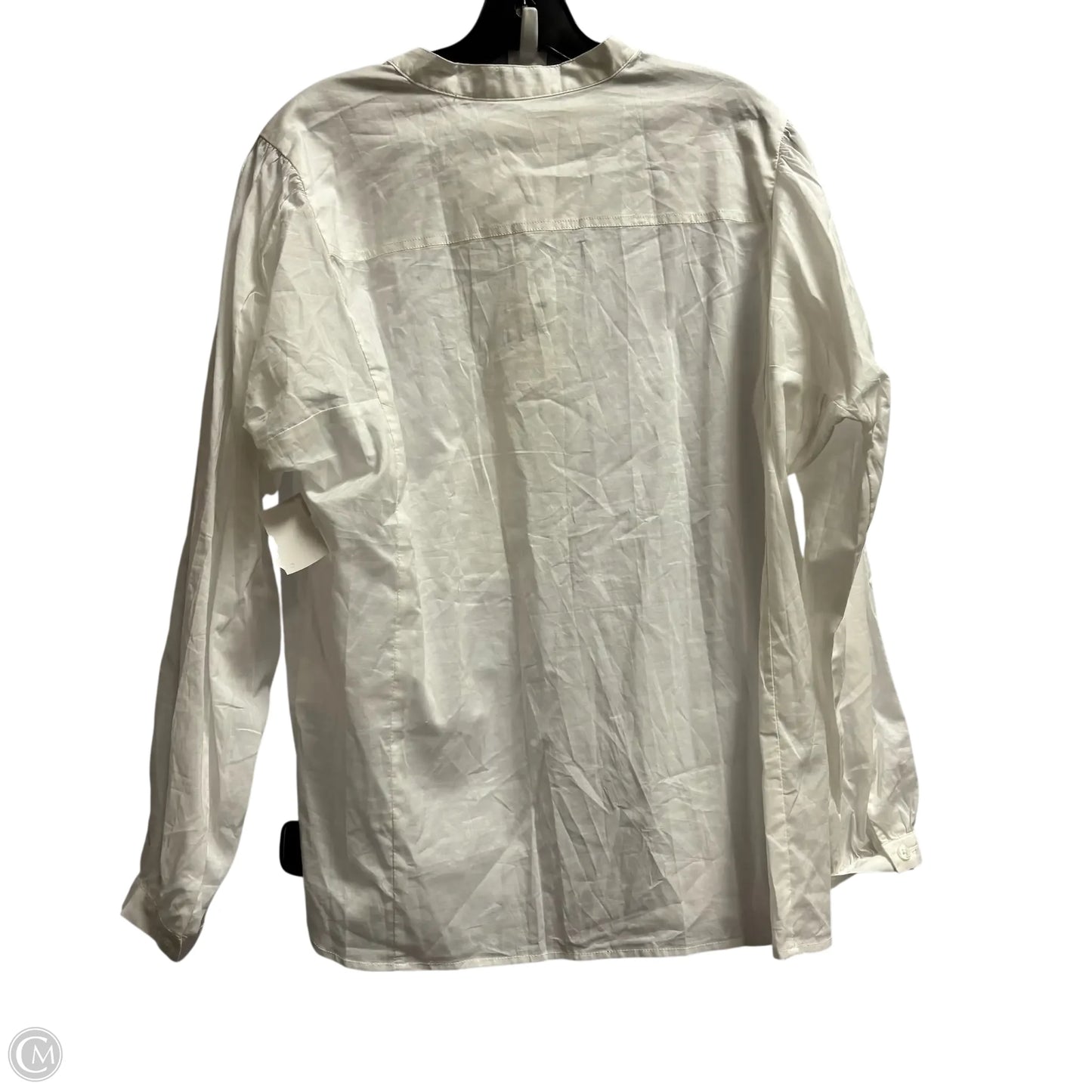 Top Long Sleeve By Banana Republic In White, Size: L
