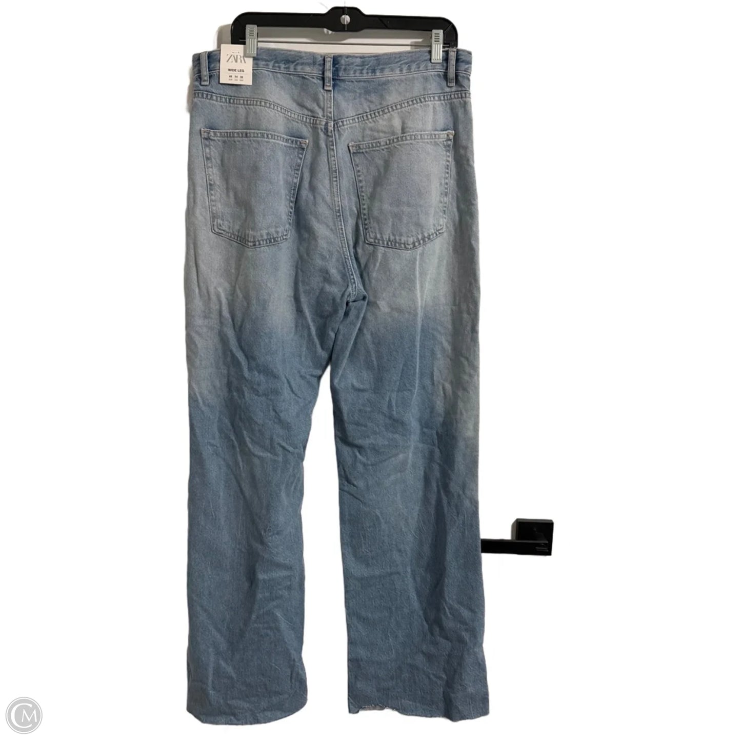 Jeans Wide Leg By Zara In Blue Denim, Size: 14