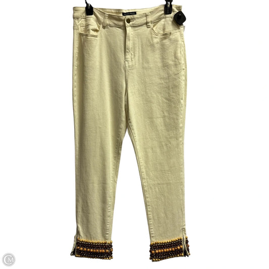Jeans Straight By Boston Proper In Cream, Size: 16