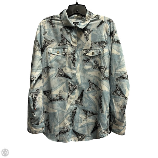 Blouse Long Sleeve By Cmc In Blue, Size: M