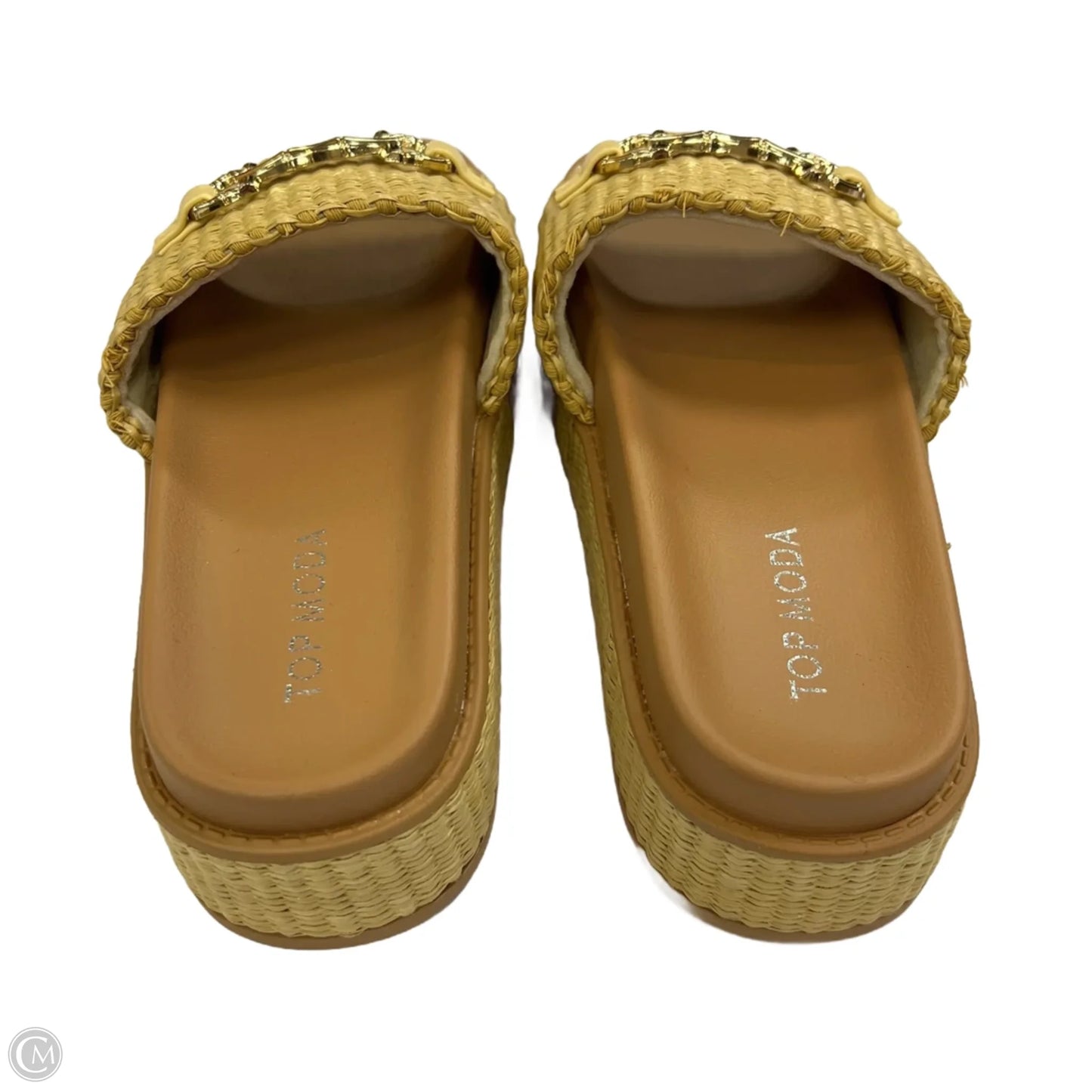 Sandals Heels Platform By Top Moda In Tan, Size: 6.5
