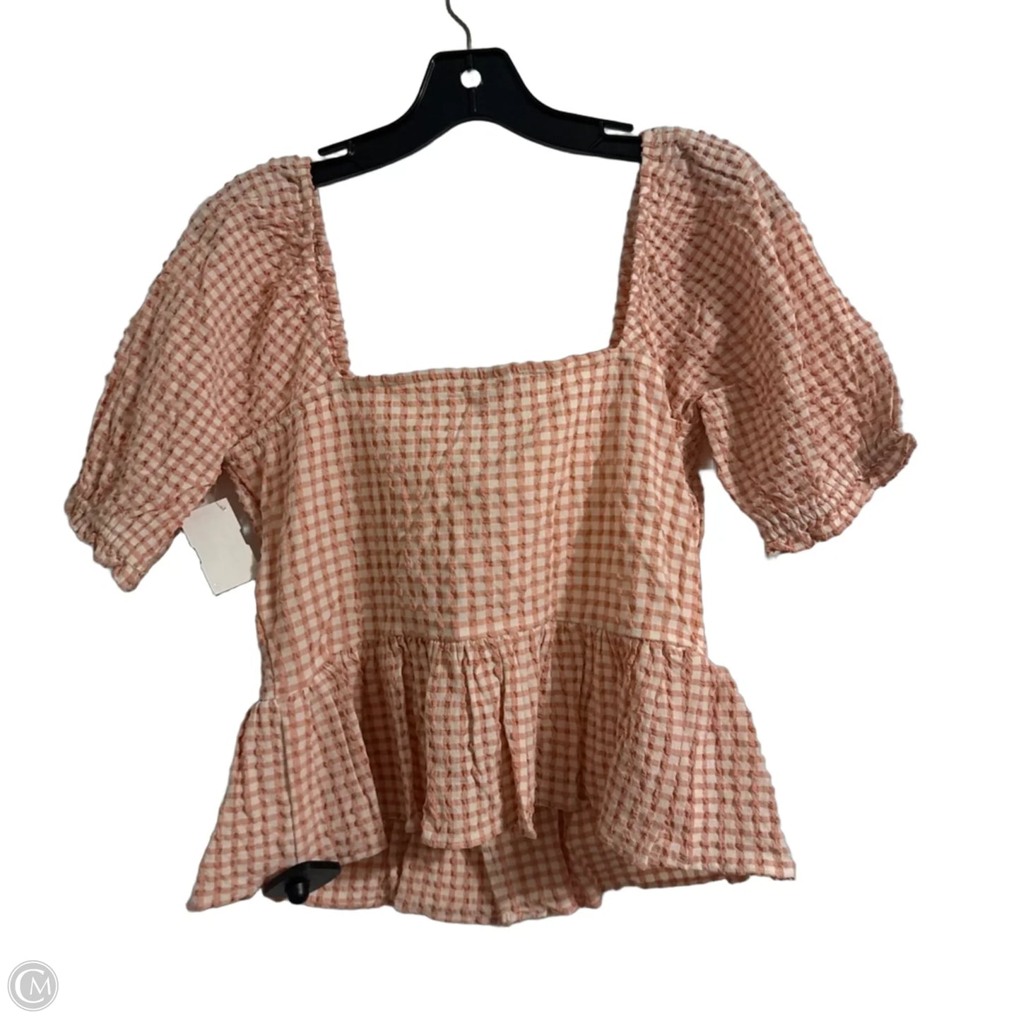 Top Short Sleeve By Guess In Pink, Size: L