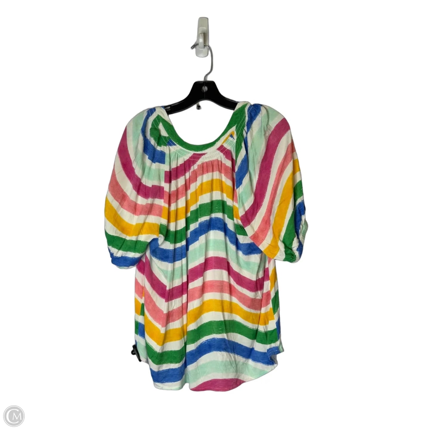 Top Short Sleeve By Crown And Ivy In Striped Pattern, Size: 1x