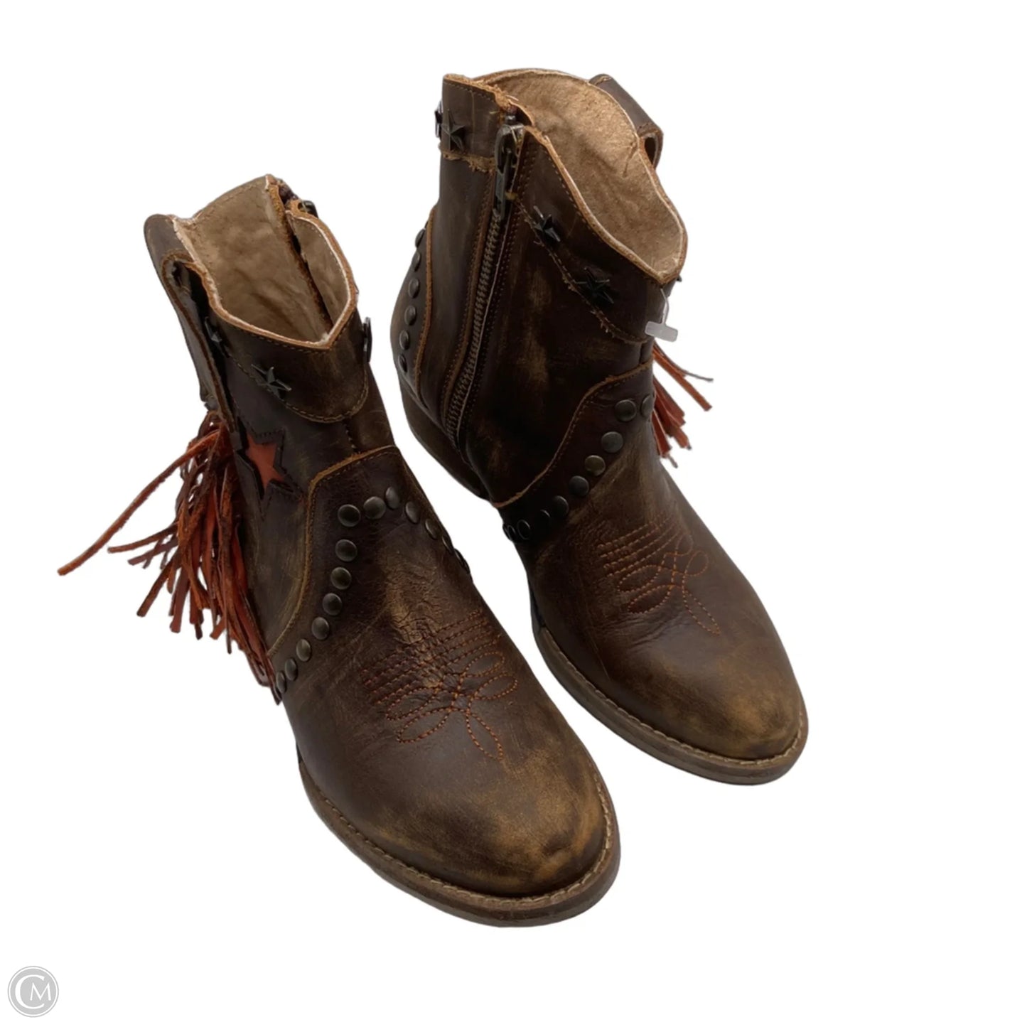 Boots Western By Clothes Mentor In Brown & Orange, Size: 7