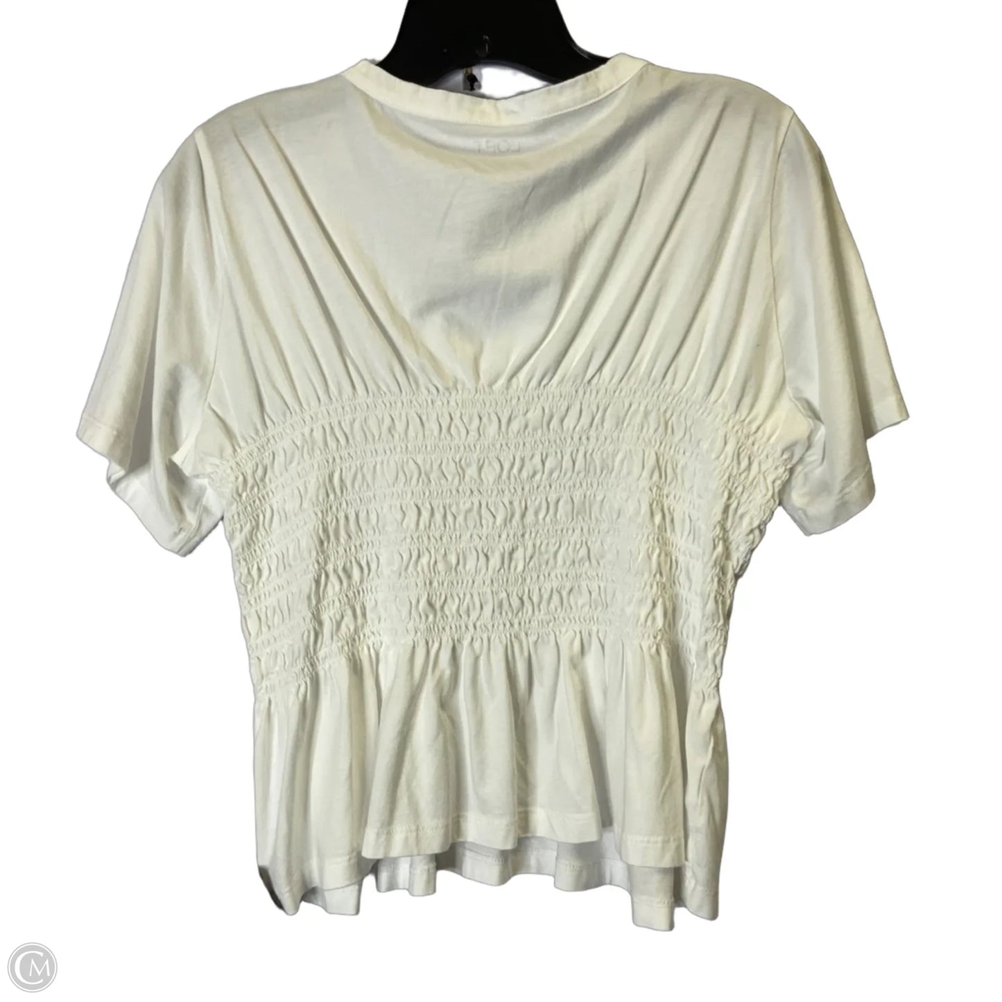 Top Short Sleeve By Loft In White, Size: L