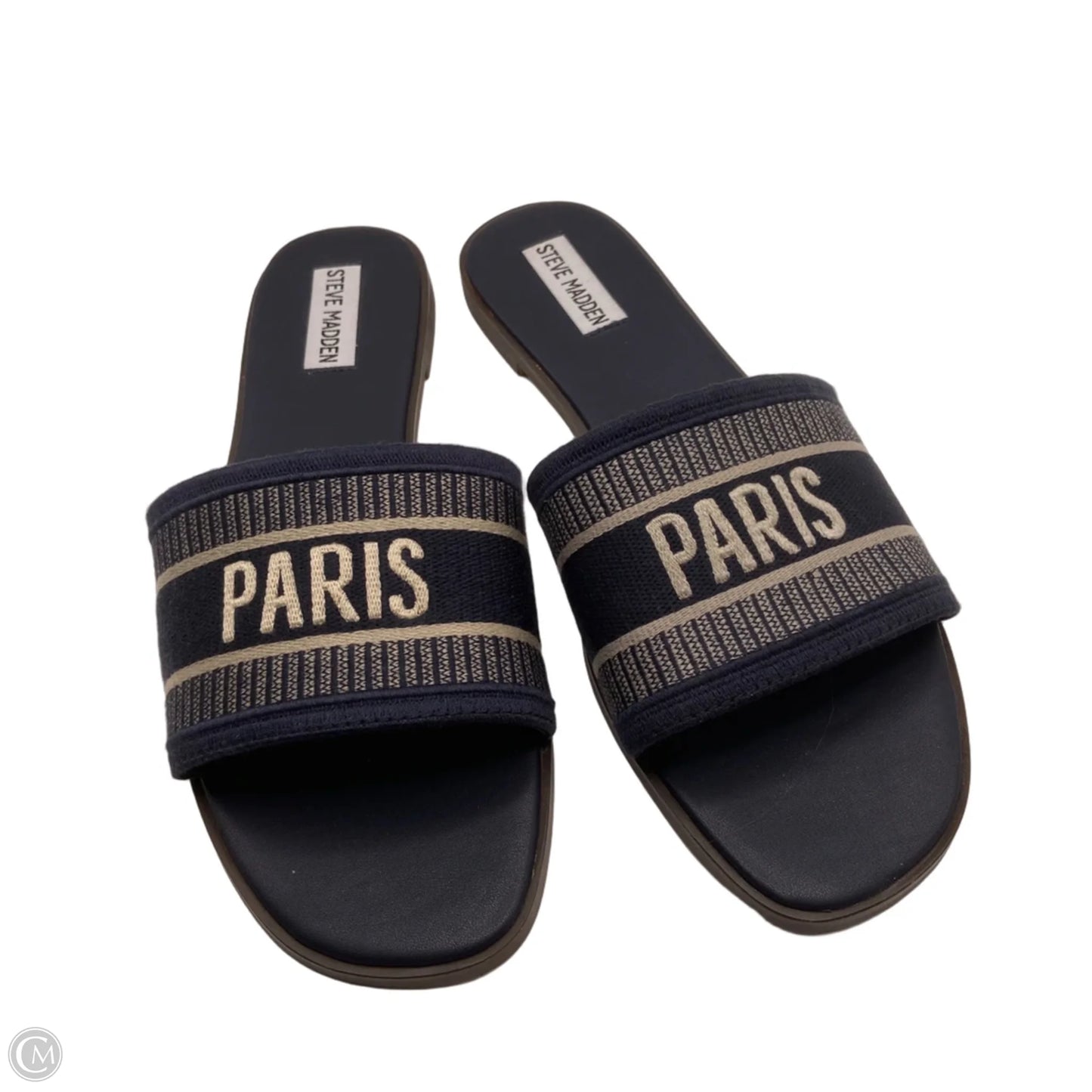 Sandals Flats By Steve Madden In Navy, Size: 9.5