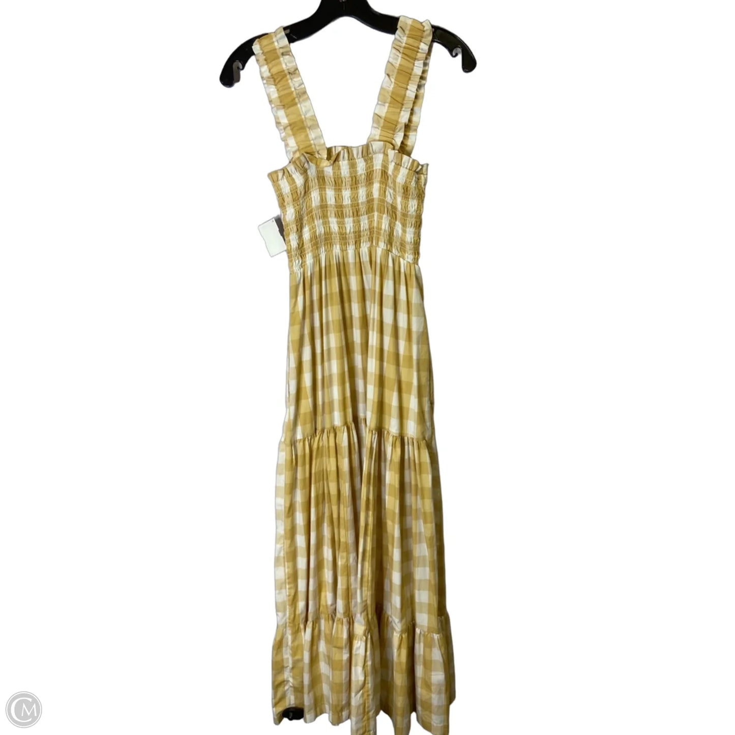 Dress Casual Maxi By Abercrombie And Fitch In White & Yellow, Size: M