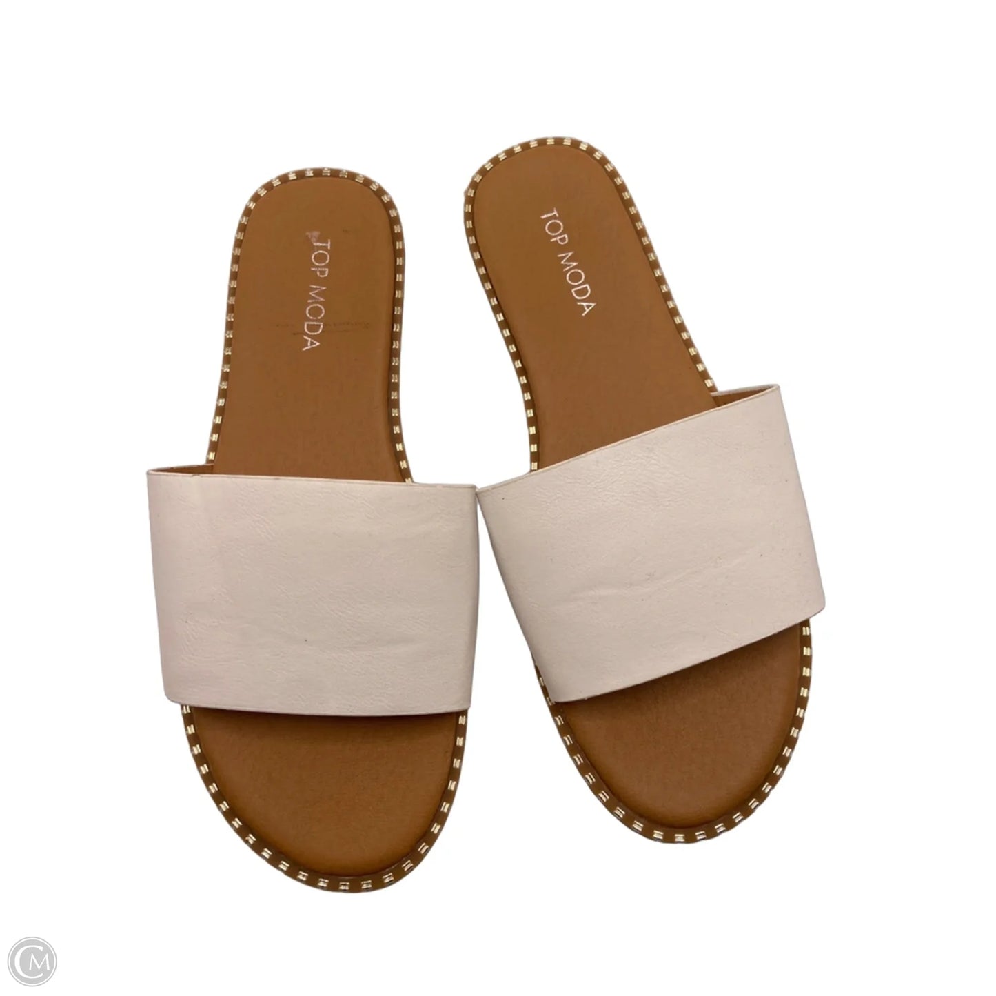 Sandals Flats By Top Moda In White, Size: 7.5