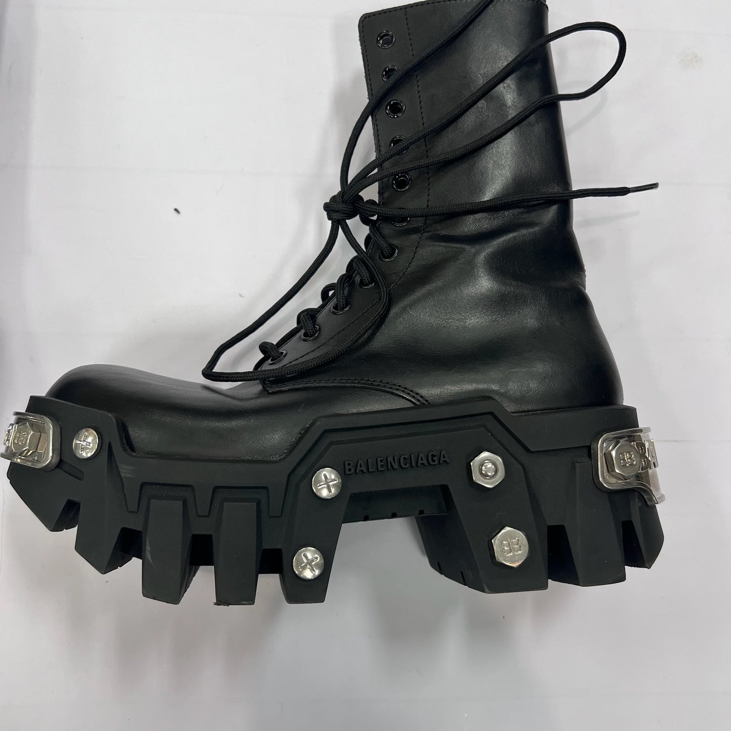 Boots Luxury Designer By Balenciaga In Black, Size: 7