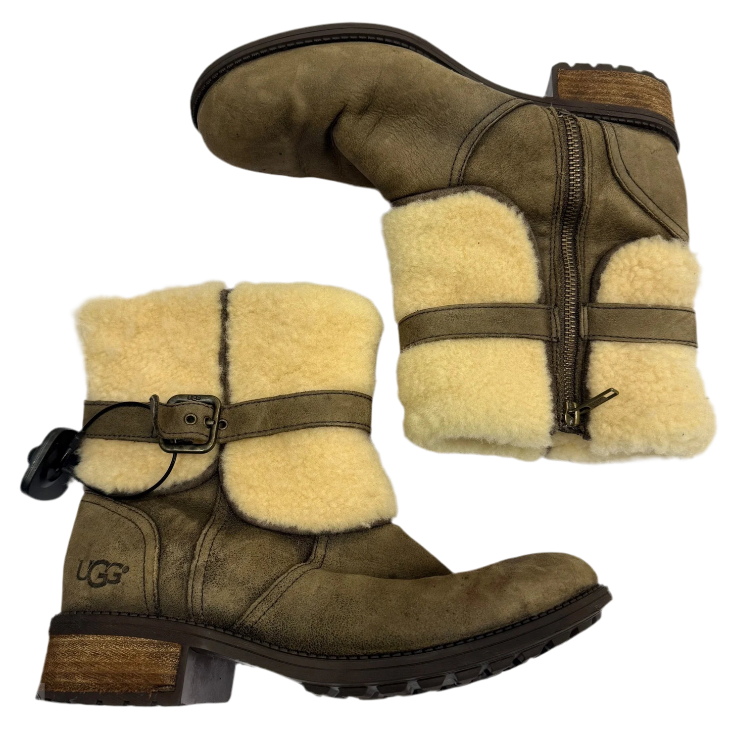 Boots Designer By Ugg In Brown, Size: 9.5