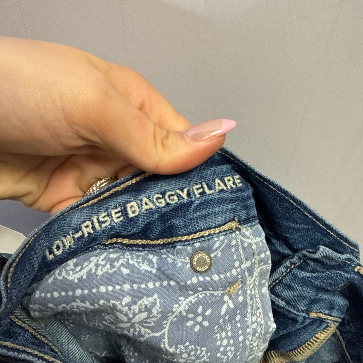 Jeans Flare By American Eagle In Blue Denim, Size: 20