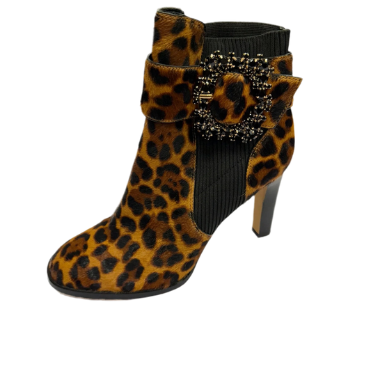 Boots Ankle Heels By Cmc In Animal Print, Size: 9.5