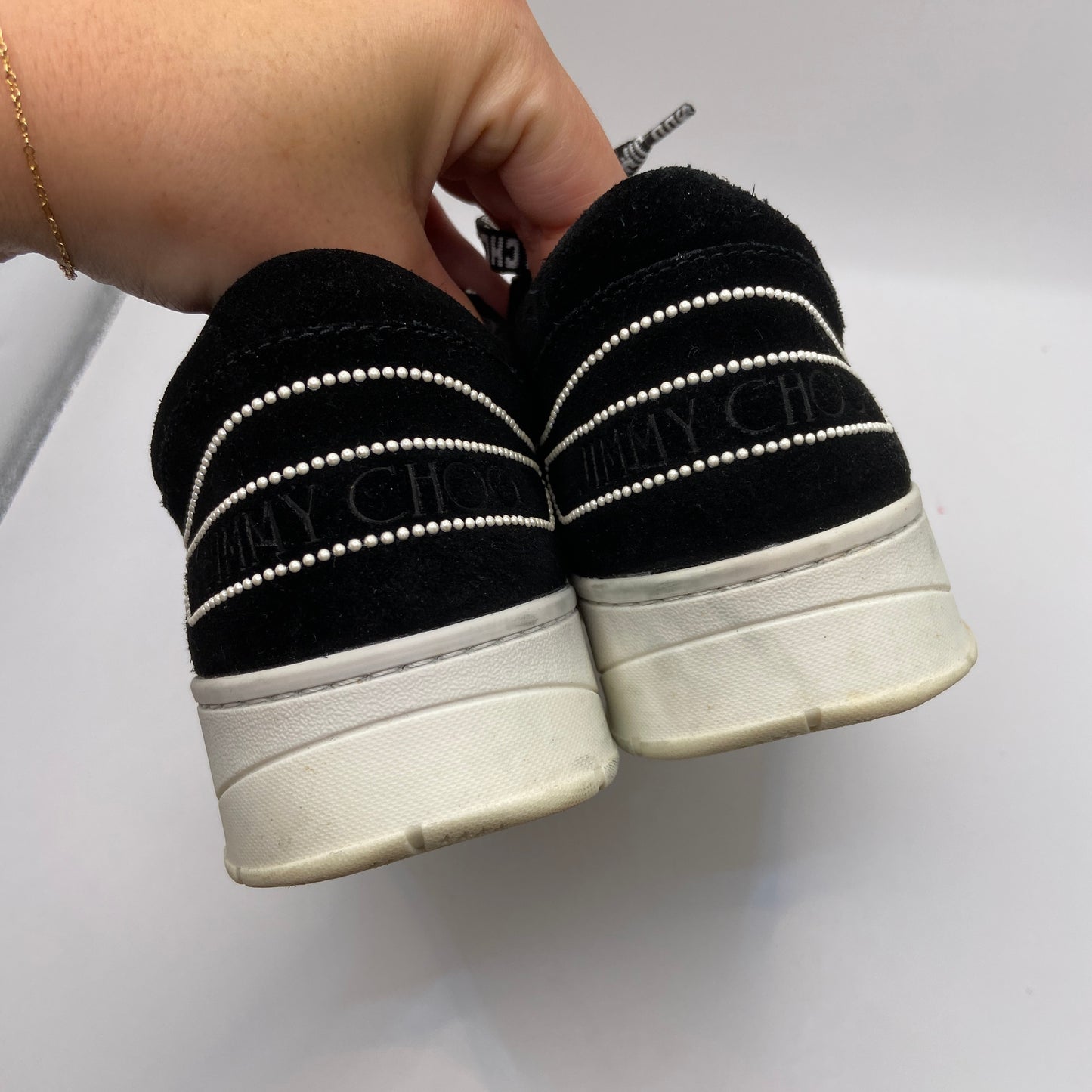 Shoes Luxury Designer By Jimmy Choo In Black, Size: 9.5