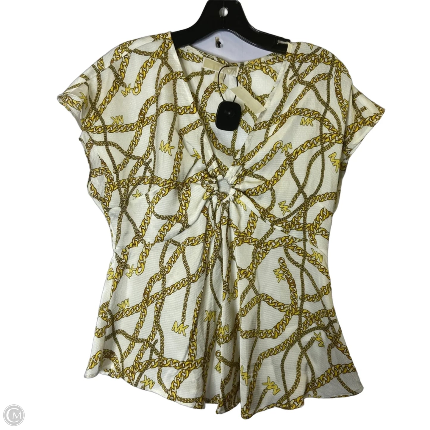 Blouse Short Sleeve By Cmb In Yellow, Size: Xs