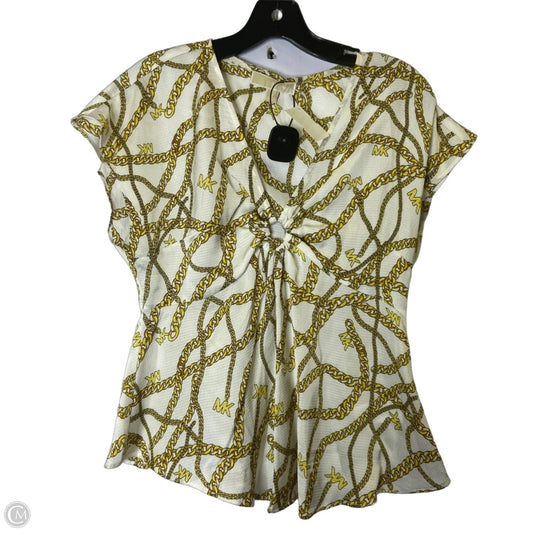 Blouse Short Sleeve By Cmb In Yellow, Size: Xs