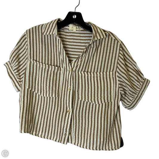 Top Short Sleeve By Love Notes In Brown, Size: S
