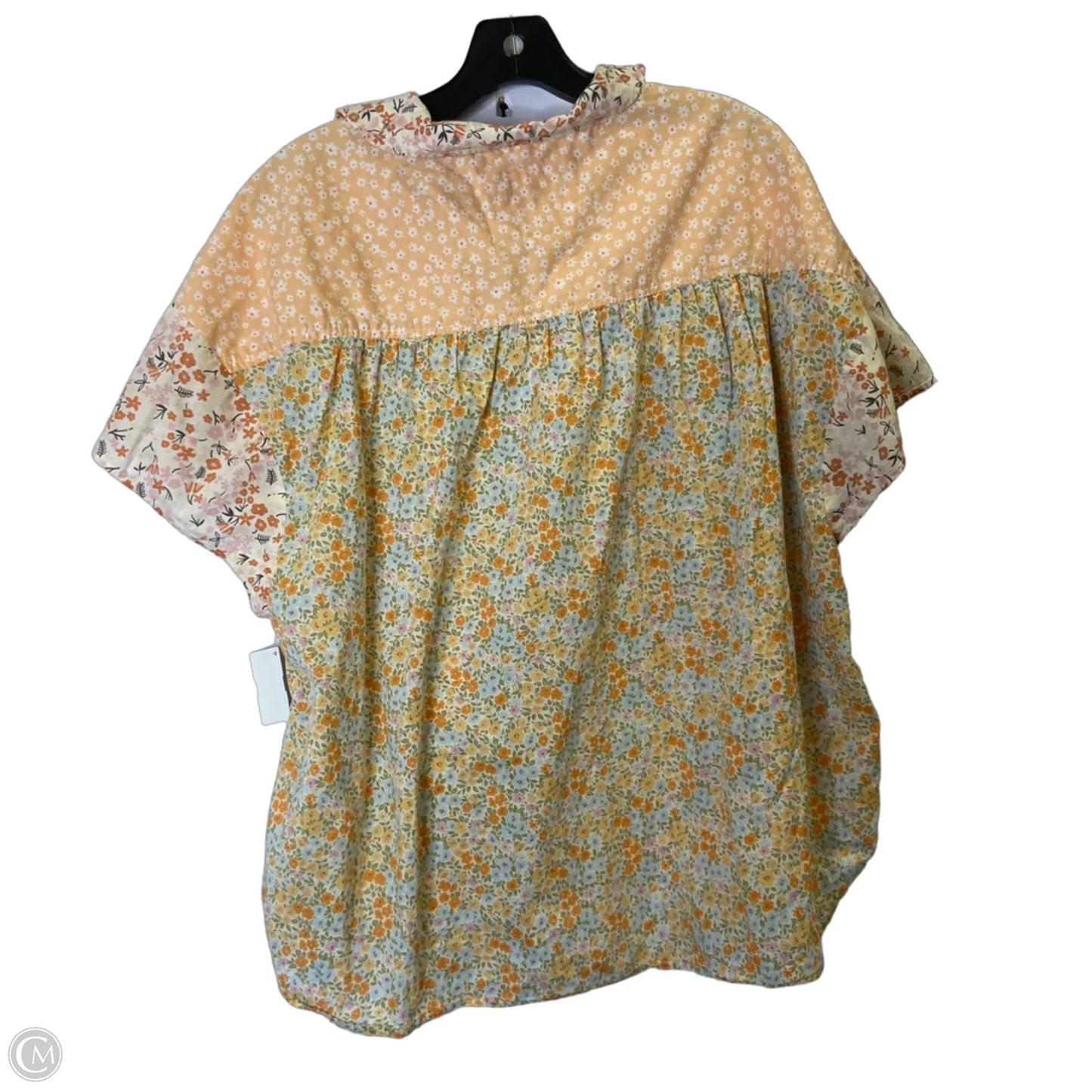 Top Short Sleeve By American Eagle In Floral Print, Size: L