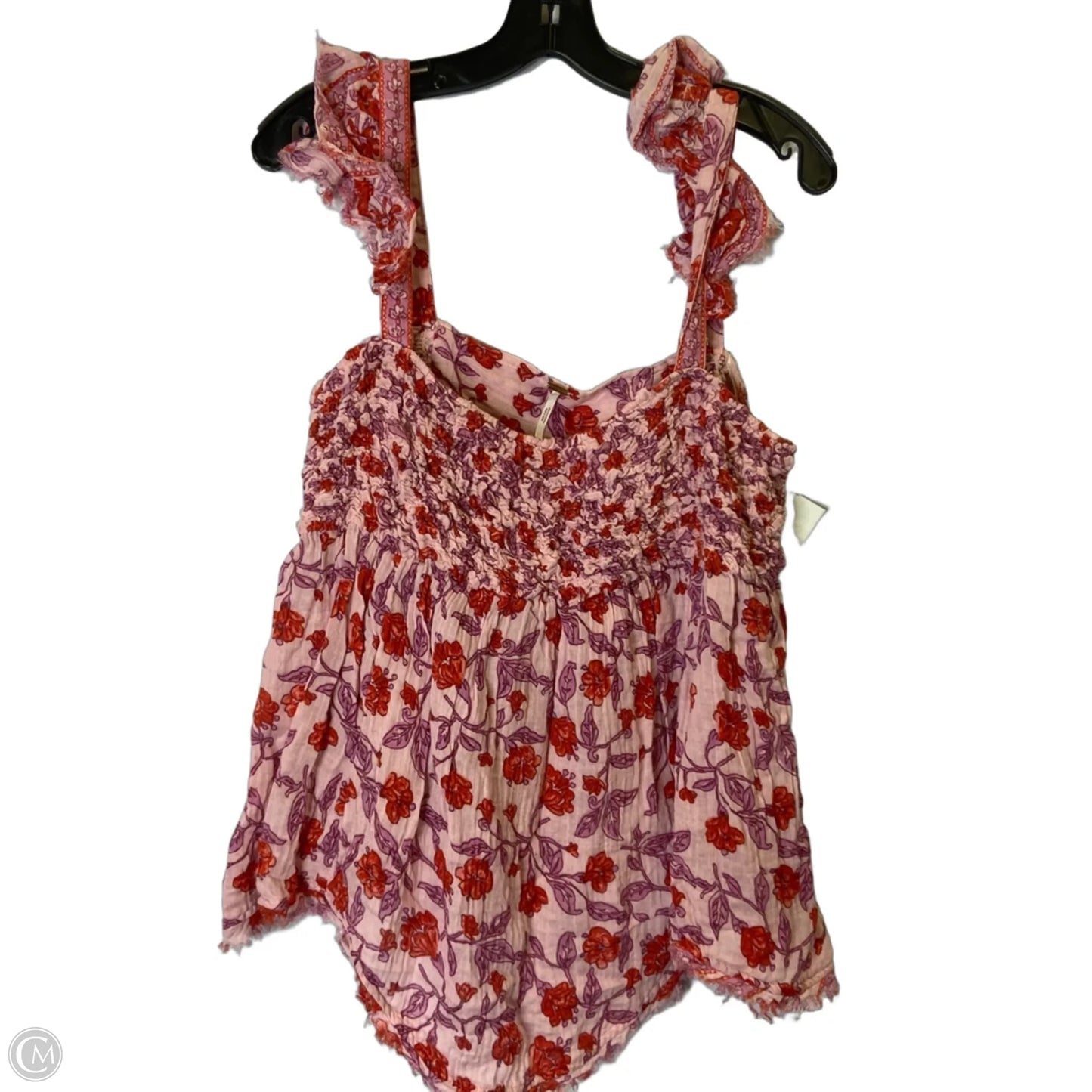 Top Sleeveless By Free People In Pink & Red, Size: L