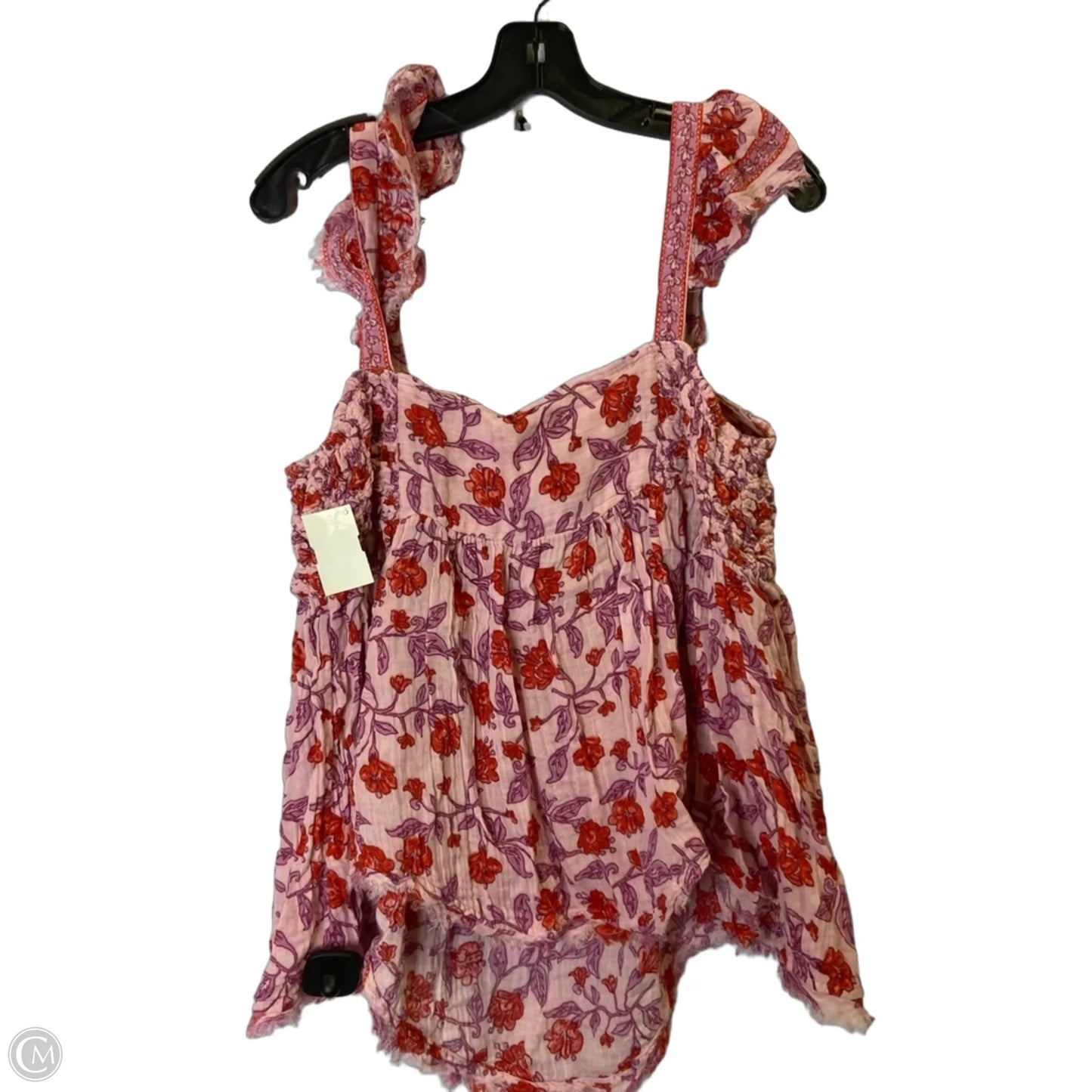 Top Sleeveless By Free People In Pink & Red, Size: L