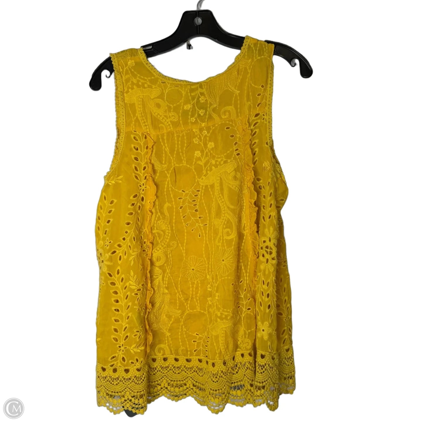 Blouse Sleeveless By Johnny Was In Yellow, Size: M