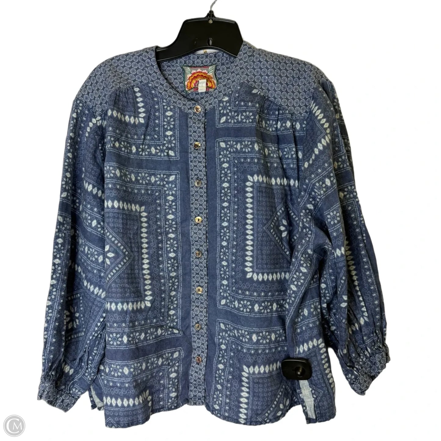Top Long Sleeve By Johnny Was In Blue, Size: M