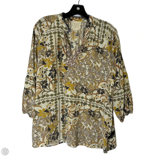 Blouse Long Sleeve By Johnny Was In Multi-colored, Size: M