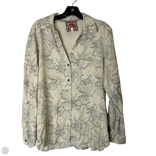 Jacket Shirt By Johnny Was In Cream, Size: M